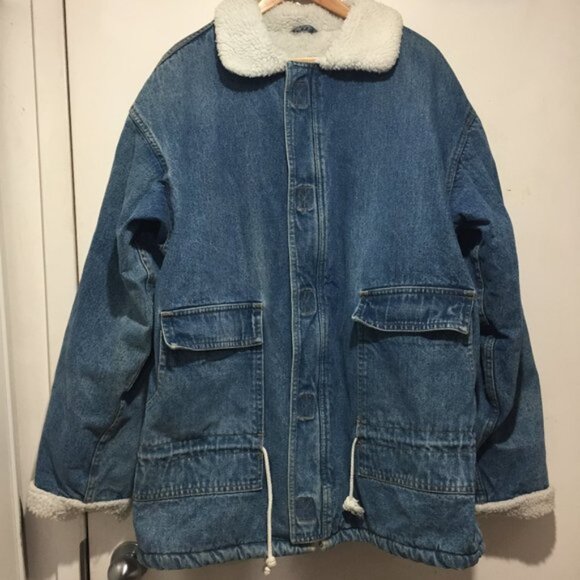 VINTAGE GREENWICH VILLAGE WEAR DENIM SHERPA JACKETS SIZE L - Picture 2 of 6